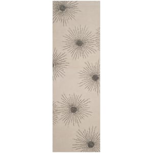 Soho Ivory/Silver 3 ft. x 8 ft. Floral Runner Rug