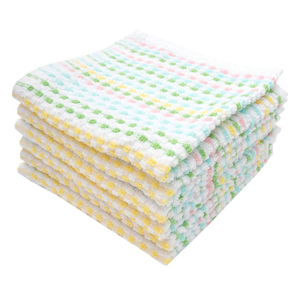 RITZ Neutral Multicolor Pebble Cotton Bar Mop Dish Cloth Set of 6 90449 -  The Home Depot