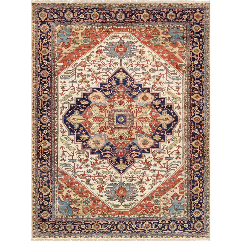 Pasargad Home Serapi Ivory 6 ft. x 9 ft. Oriental Wool Area Rug PH3 6x9