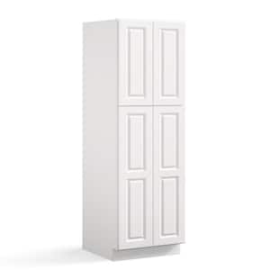 30 in. W x 24 in. D x 96 in. H in Traditional White Plywood Ready to Assemble Floor Wall Pantry Kitchen Cabinet