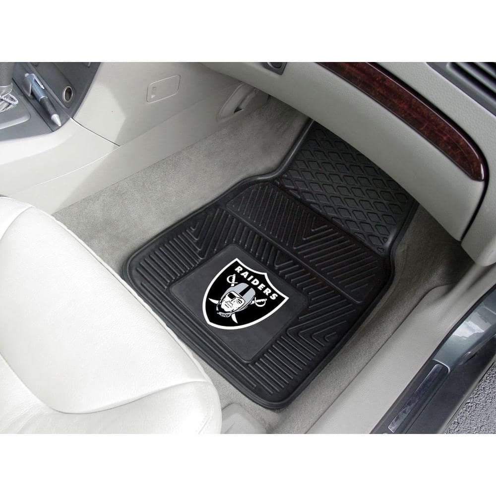 Black Heavy Duty Vinyl Car Floor Mats with Raiders Logo