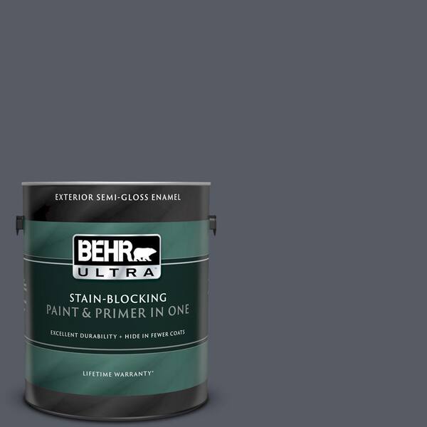 BEHR ULTRA 1 gal. #UL260-22 Pencil Point Semi-Gloss Enamel Exterior Paint and Primer in One