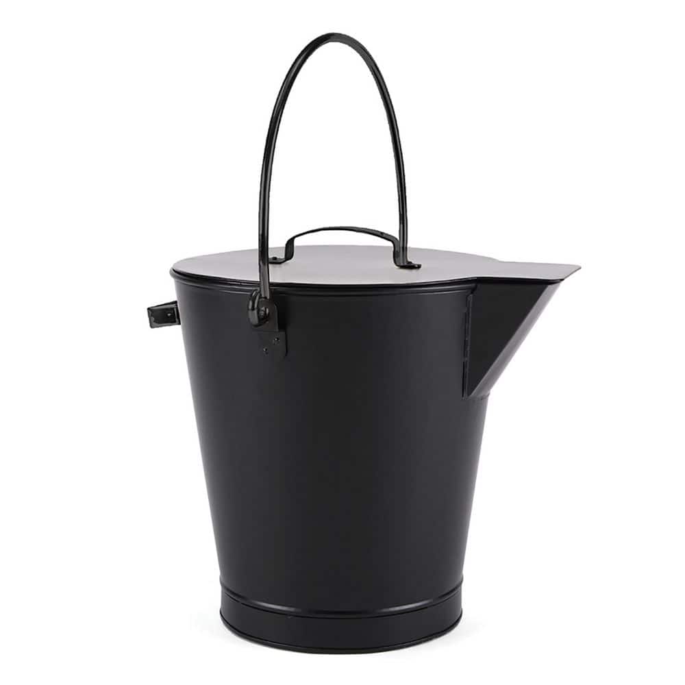 Versatile Round Ash Bucket w/ Cover and Handles, 13 in. Tall, Black price history on PriceWatchPro