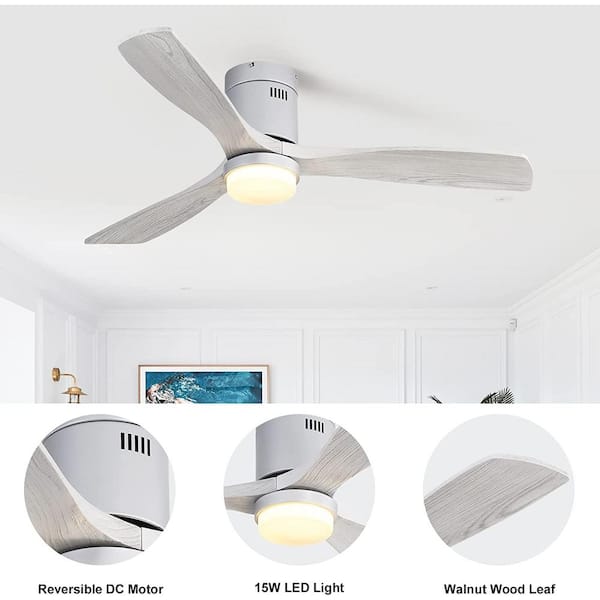 Obabala 52 Ceiling Fan with Lights Remote Control Outdoor Wood Ceiling  Fans Noiseless Reversible DC Motor