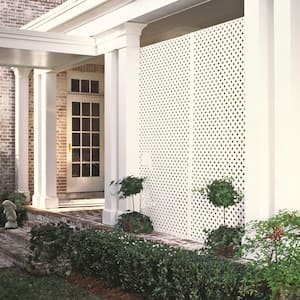 4 ft. White Vinyl Lattice Cap (2-Pack)