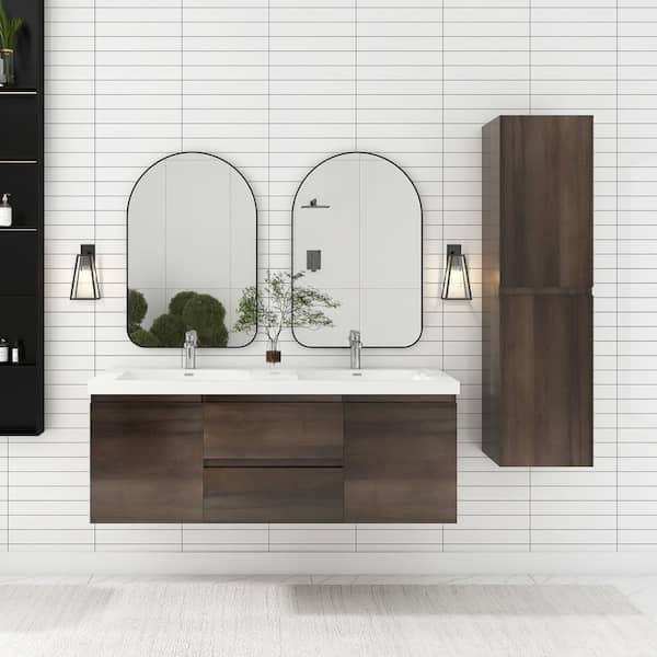 60 in. W x 20 in. D x 23 in. H Bathroom Storage Wall Cabinet in Grey Oak