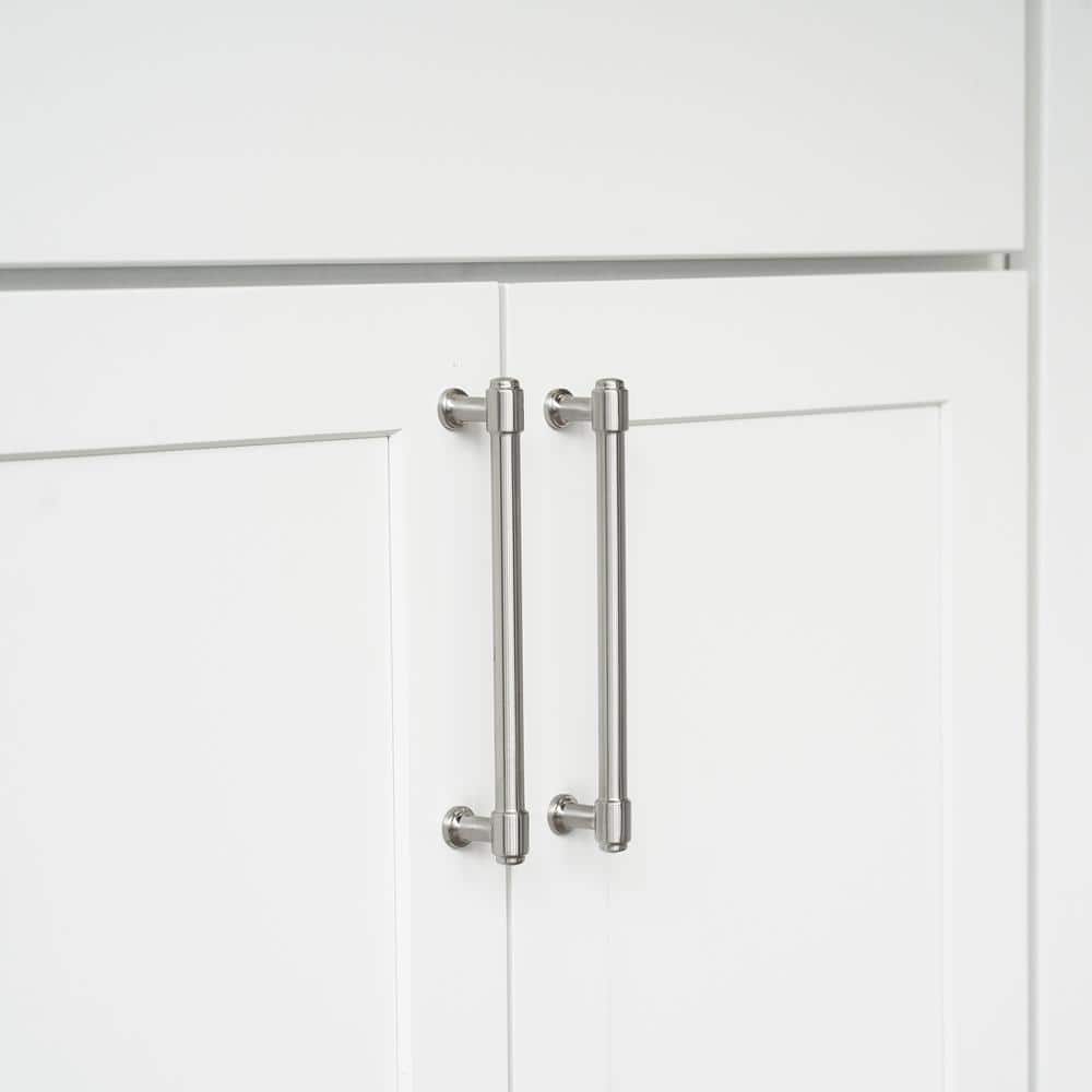 Satin Nickel Modern Industrial Bar Cabinet Pulls