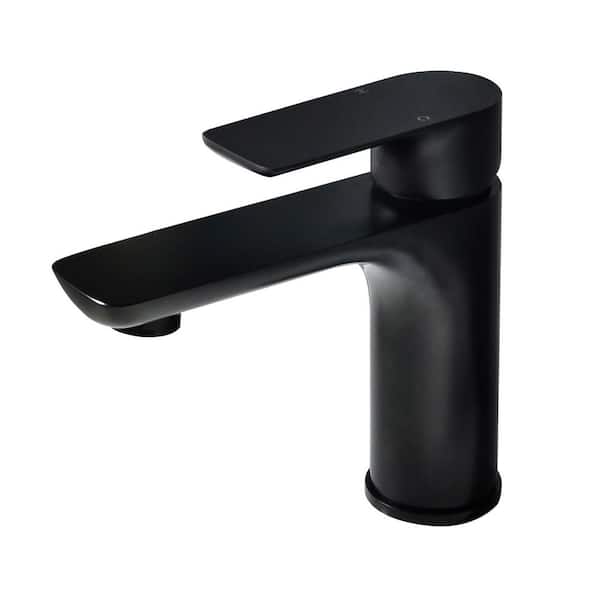 Single Handle Single Hole Bathroom Faucet in Black