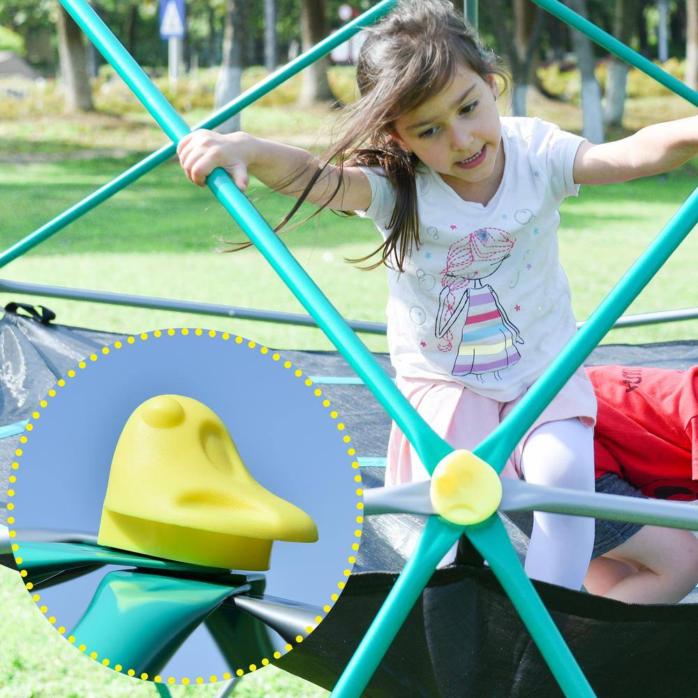 12 ft Grey Outdoor Metal Climbing Dome with Hammock