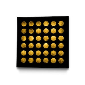 "Golden Spots Black" by Daniel Stanford Framed Abstract Wall Art Print 20 in. x 20 in.