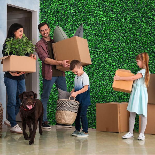 Justincity 11.02 in. Artificial Boxwood Plastic Roll Panels UV