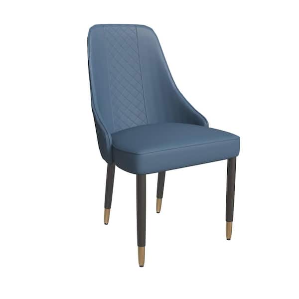 Leisuremod Allure Modern Dining Chairs Fabric Seat and Back Solid Wood Legs Contemporary Side Chairs in Yale Blue