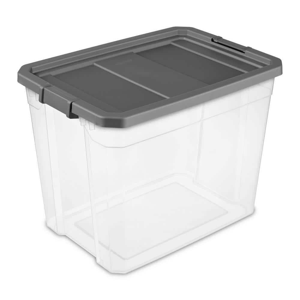 Sterilite 108 Qt. Clear Stacker Storage Container Tote with Latching Lid (8-Pack)