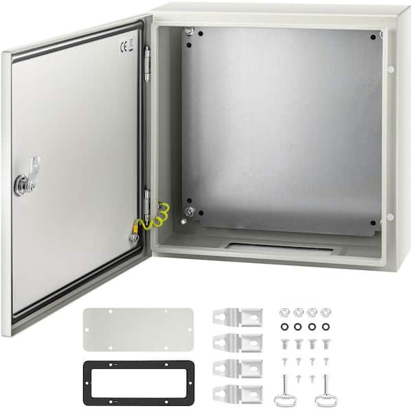 SVOPES 16 x 16 x 6 in. NEMA Steel Enclosure, IP66 Waterproof and Dustproof Electrical Box, with Mounting Plate, NEMA 4X, Steel