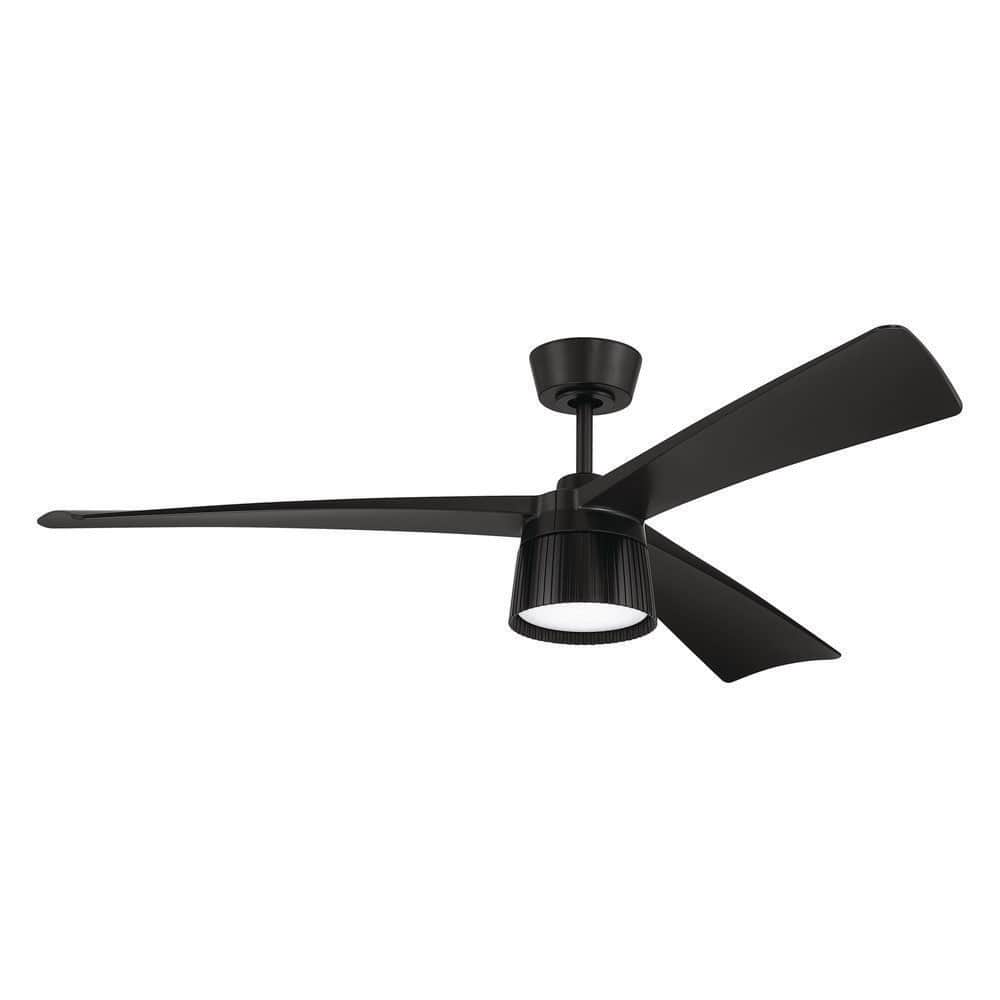 52 in. Black; Flat Black Blades Angled Mount Damp Propeller Outdoor Ceiling Fan w/ Adj. Integrated LED & Remote Included price history on PriceWatchPro