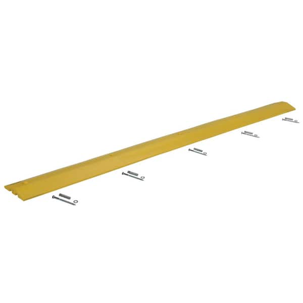 Vestil 106 in. x 10 in. x 2 in. Recycled Yellow Plastic Speed Bump with Concrete Hardware