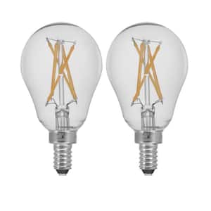 60-Watt Equivalent A15 E12 Candelabra Dimmable CEC Clear Glass LED Ceiling Fan Light Bulb in Bright White (2-Pack)