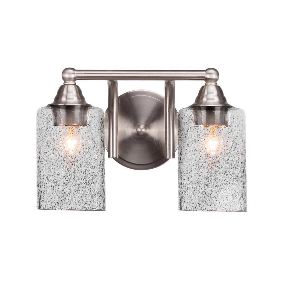 Madison 6.5 in. 2-Light Bath Bar, Brushed Nickel, Smoke Bubble Glass Vanity