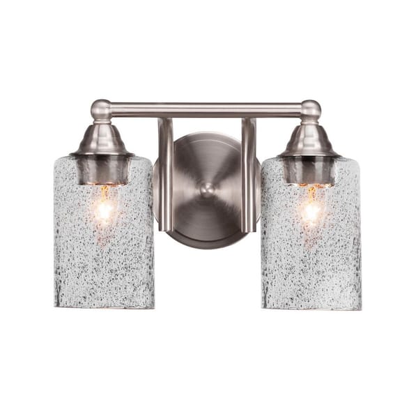 Unbranded Madison 6.5 in. 2-Light Bath Bar, Brushed Nickel, Smoke Bubble Glass Vanity Light