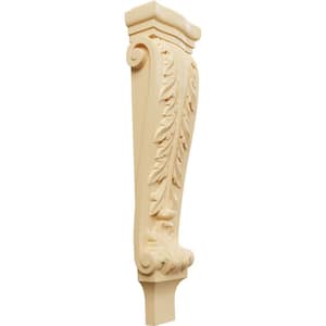 3 in. x 6-1/4 in. x 22 in. Unfinished Wood Maple Large Acanthus Pilaster Corbel