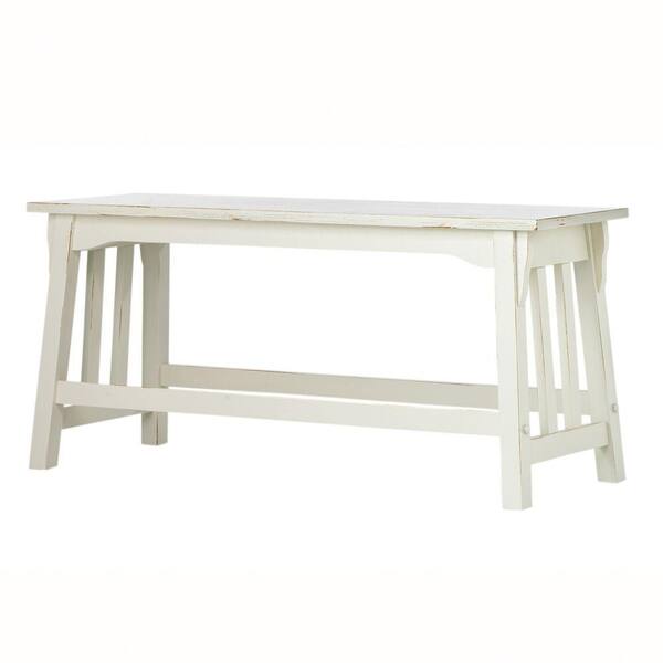 Home Decorators Collection RTA Antique Ivory 37.5 in. W Mission Bench