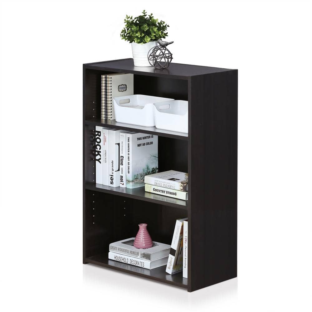 Versatile Dark Walnut 3-Tier Kids Bookcase Storage