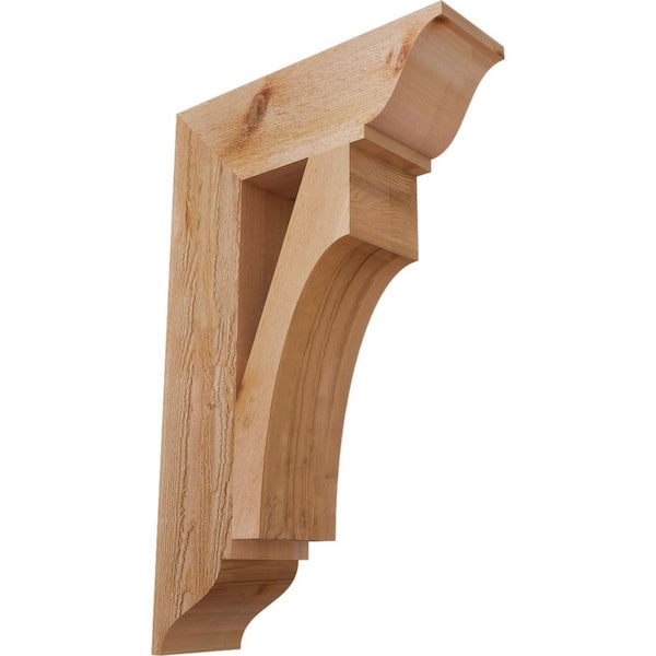 Ekena Millwork 6 in. x 32 in. x 20 in. Western Red Cedar Westlake Traditional Rough Sawn Bracket