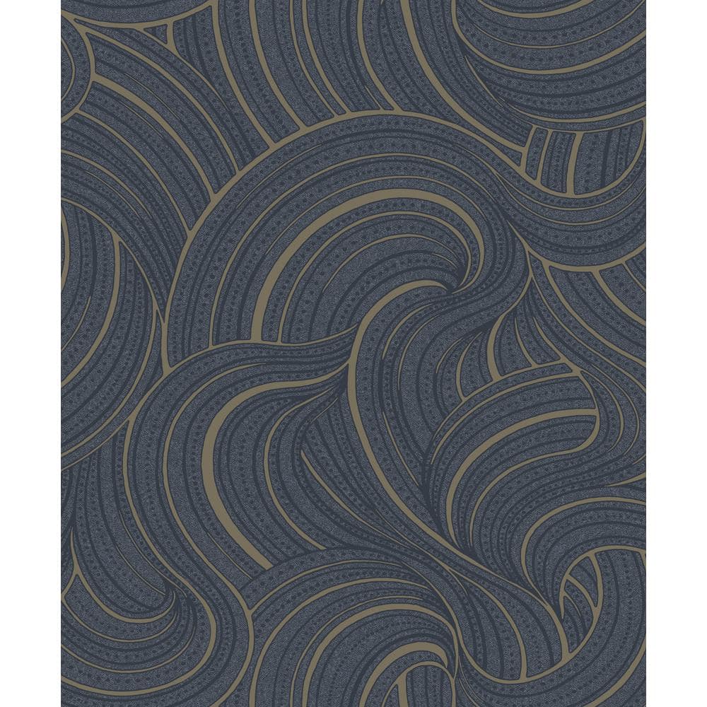 Walls Republic Twisted Clouds Wallpaper Navy Paper Strippable Roll ...