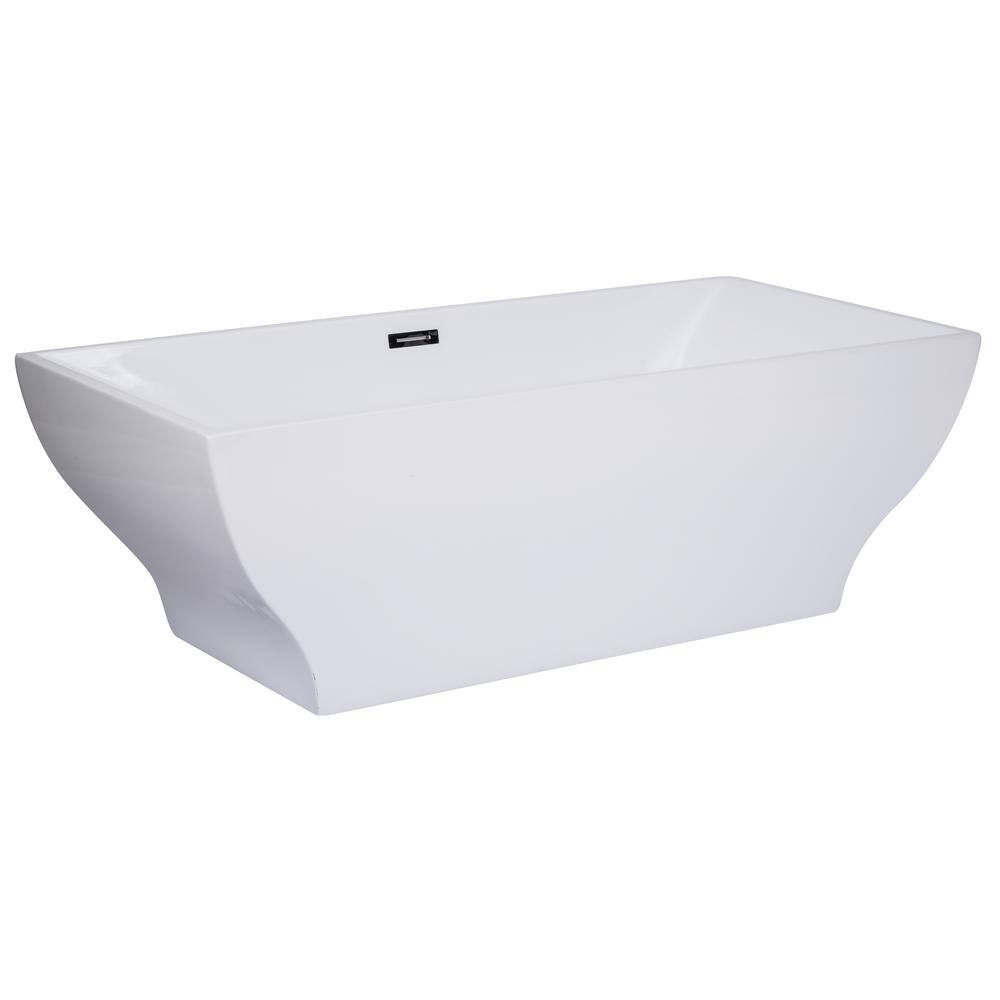 67'' White Acrylic Freestanding Soaking Bathtub
