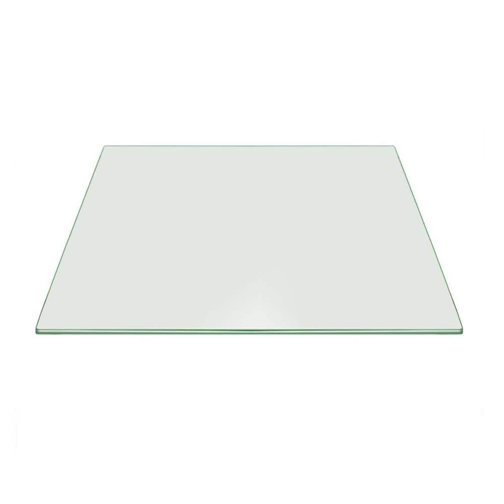 Fab Glass and Mirror 15 in. Clear Square Glass Table Top Tempered Glass ...