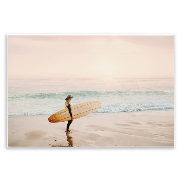 Surfer Cowgirl on Beach by Sisi and Seb 1-Piece Unframed Sports Graphic Art Print 10 in. x 15 in.