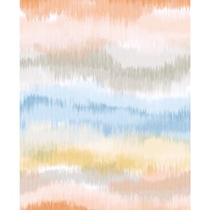 30.75 sq. ft. Luxe Haven Sunset Ikat Waves Vinyl Peel and Stick Wallpaper Roll