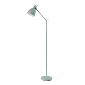 Priddy 9.06 in. W x 53.82 in. H 1-Light Green Standard Floor Lamp for Living Room with Metal Dome Shade