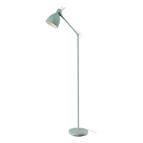 Eglo Priddy 9.06 in. W x 53.82 in. H 1-Light Green Standard Floor Lamp for Living Room with Metal Dome Shade