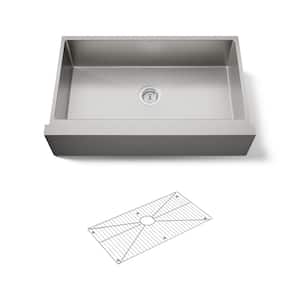 KOHLER Vault Farmhouse Apron-Front Stainless Steel 36 in. 1-Hole