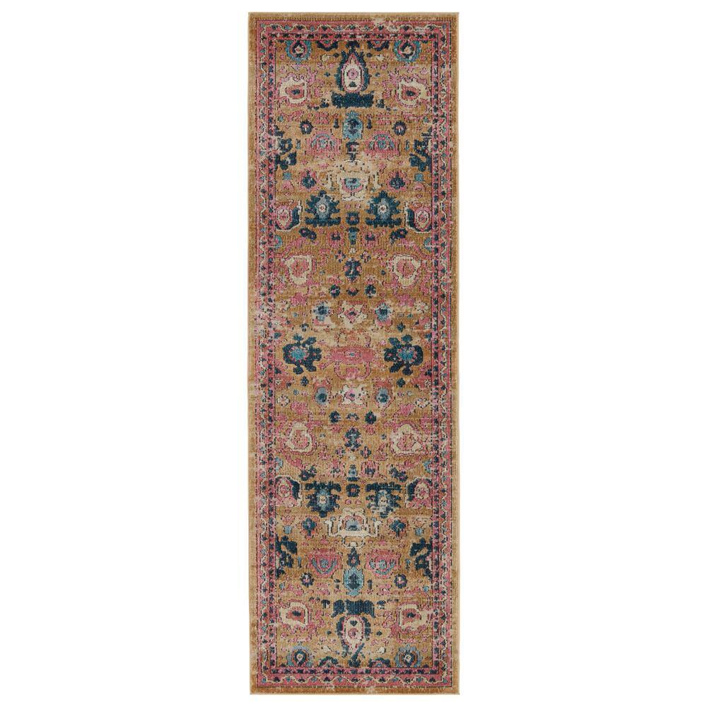 Jaipur Living Azura Pink/Gold 2 ft. 6 in. x 8 ft. Medallion Runner ...