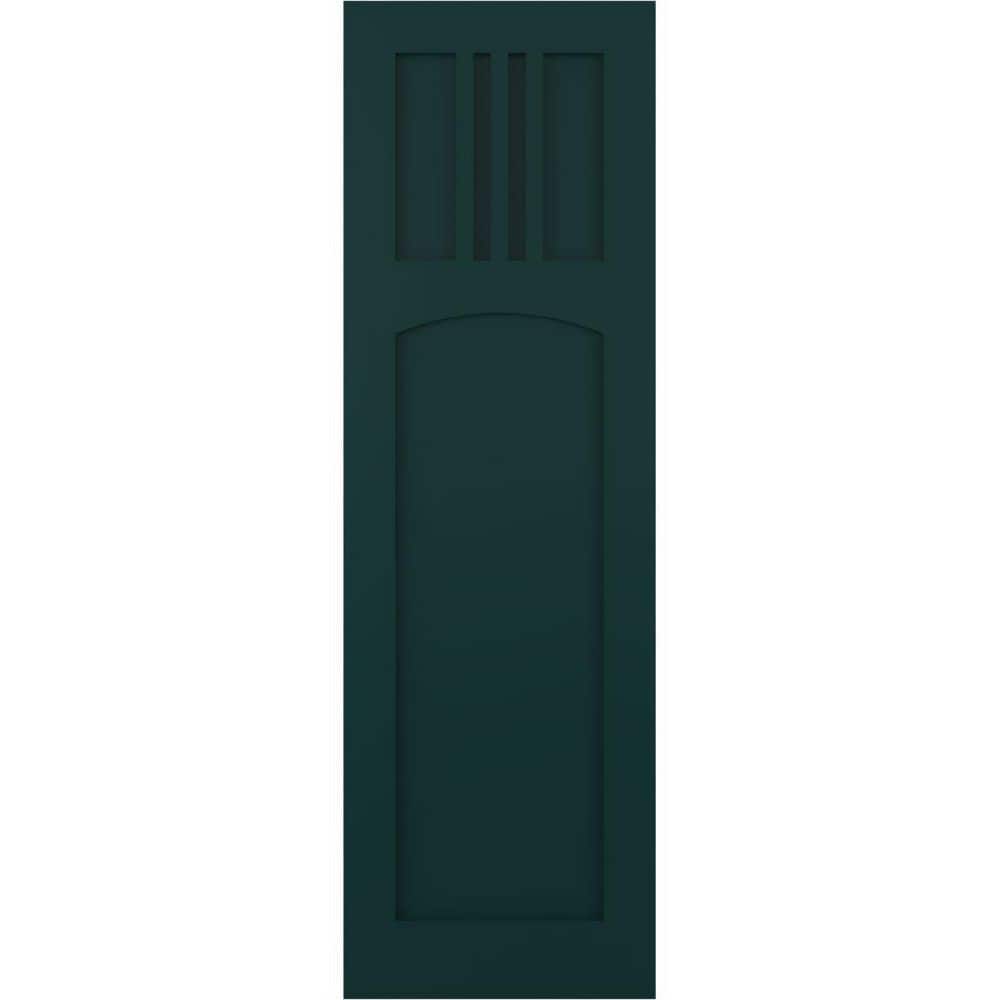 12 in. x 30 in. PVC True Fit San Miguel Mission Style Fixed Mount Flat Panel Shutters Pair in Thermal Green price history on PriceWatchPro