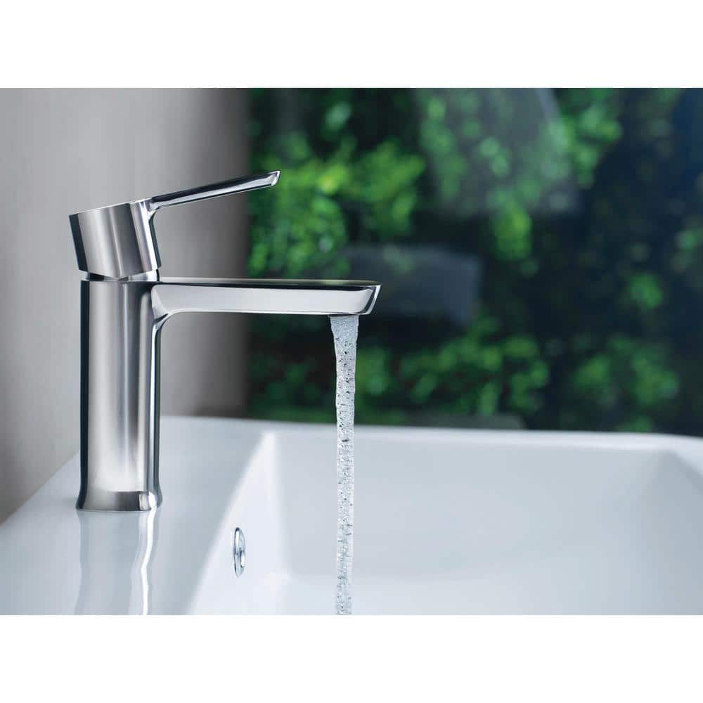 Delta Modern Chrome 6.5" Single Hole Bathroom Faucet with Drain Assembly