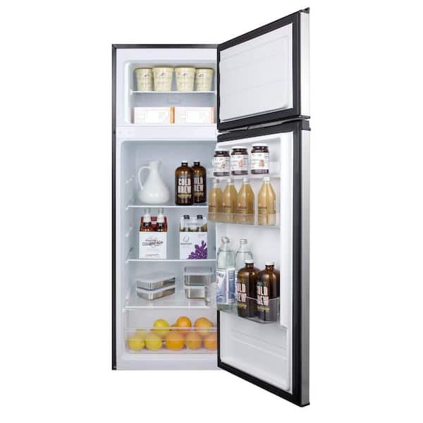 Koolatron Stainless Steel Compact Fridge with Freezer, 6.2 cu. ft. (176L),  Silver and Black, With Glass Shelves KBC-190SS - The Home Depot