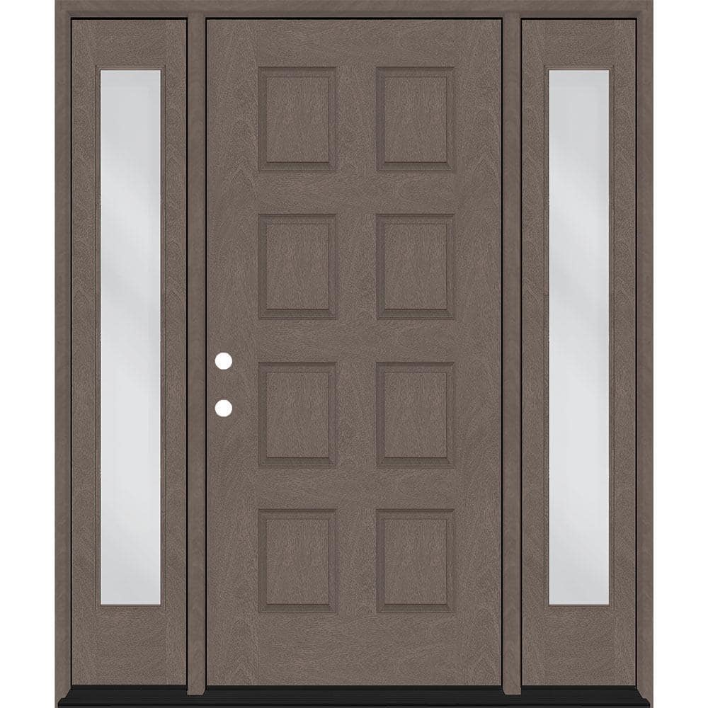 Regency 74 in. x 80 in. 8-Panel RHIS Ashwood Stain Mahogany Fiberglass Prehung Front Door w/Dbl 14 in. Sidelites price history on PriceWatchPro