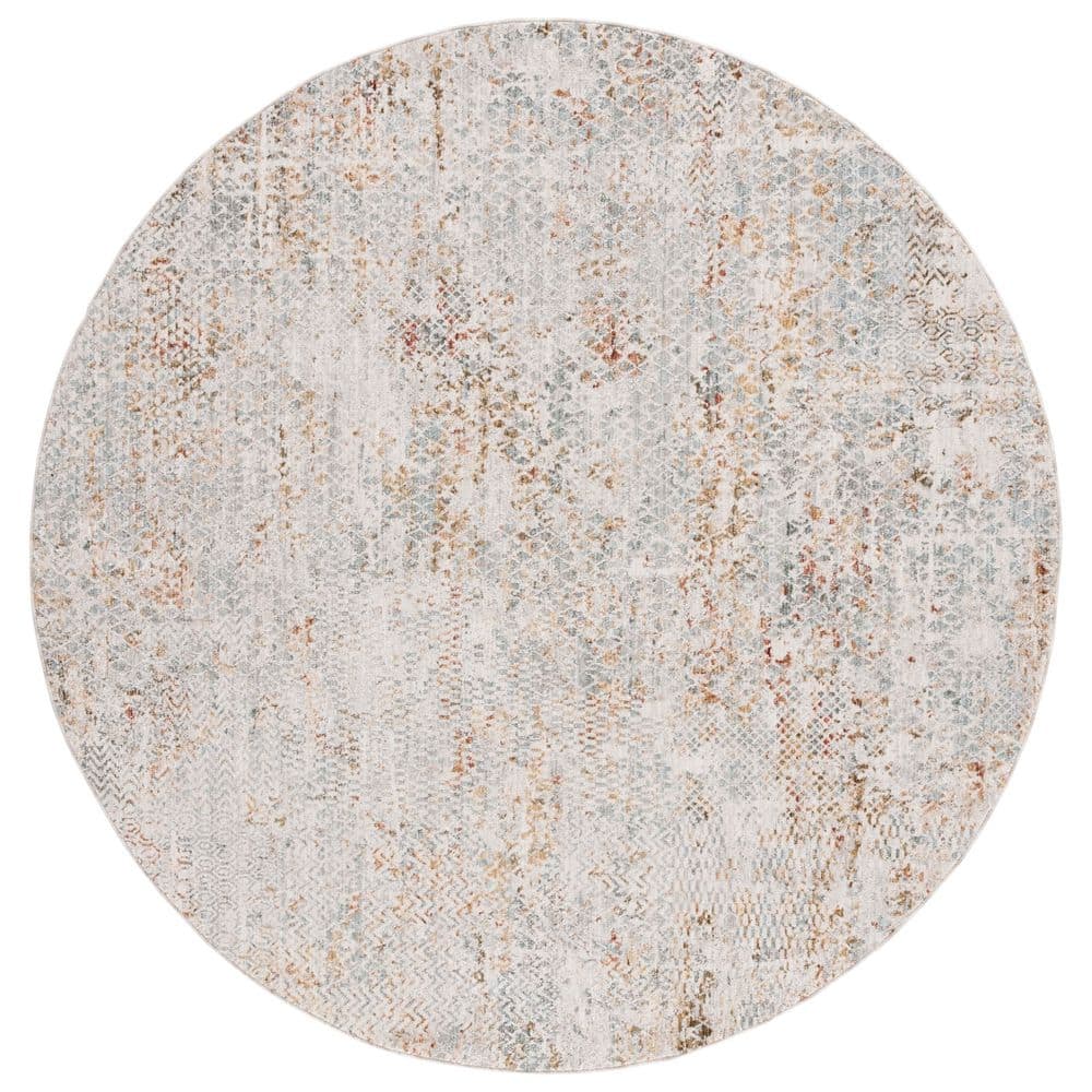 Adrianna 7 ft. x 7 ft. Blue/Gold Chevron Marble Round Area Rug price history on PriceWatchPro