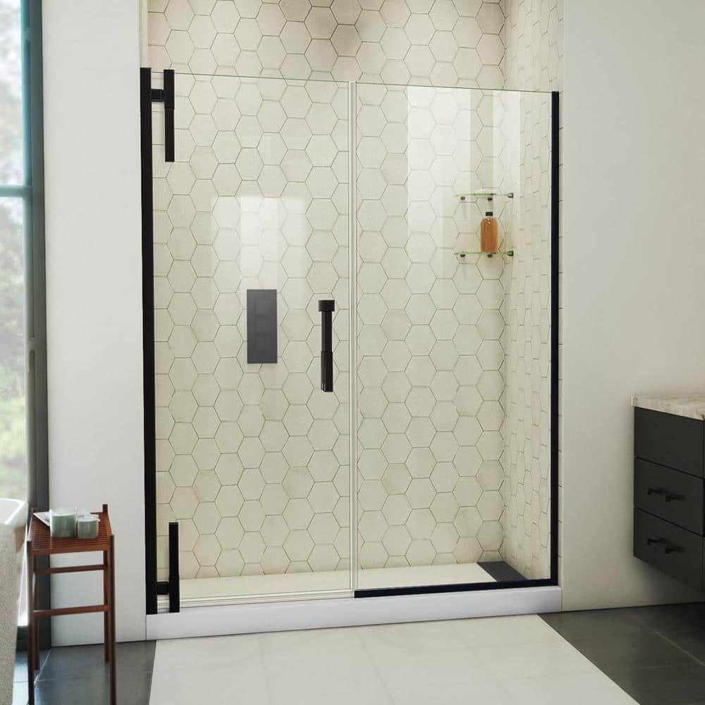 Matte Black Frameless Pivot Shower Door 72" Height