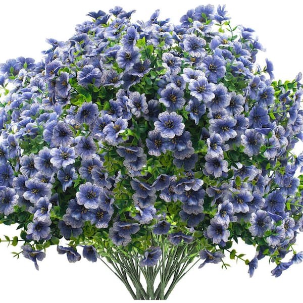 4.5 in. Blue Indoor/Outdoor Artificial Daisies Spring with UV Resistant Realistic (16 Bundles)