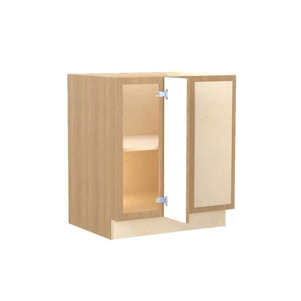 Home Decorators Collection Franklin 30 in. W x 24 in. D x 34.5 in. H Assembled Plywood Base Blind Corner Kitchen Cabinet in Vanguard Oak Soft Close