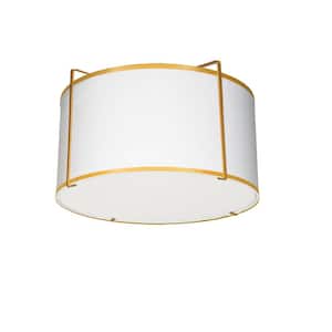Trapazoid 8 in. 2-Light Gold Flush Mount