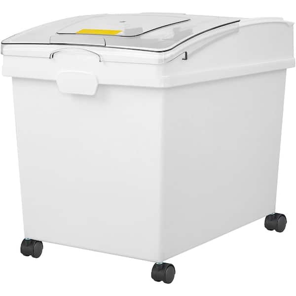 10.5 Gallon Rice and Pet Food Storage Containers with Wheels, Airtight Lids and Scoops, 3 Pack