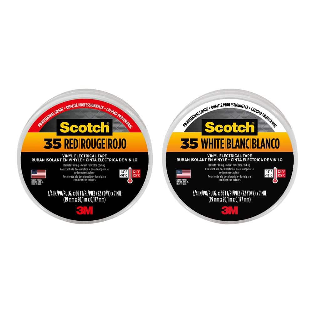 3/4 in. x 66 ft. x 0.007 in. Blue & White Combo Pack #35 Vinyl Electrical Tape  Stretchable long-lasting adhesion price history on PriceWatchPro