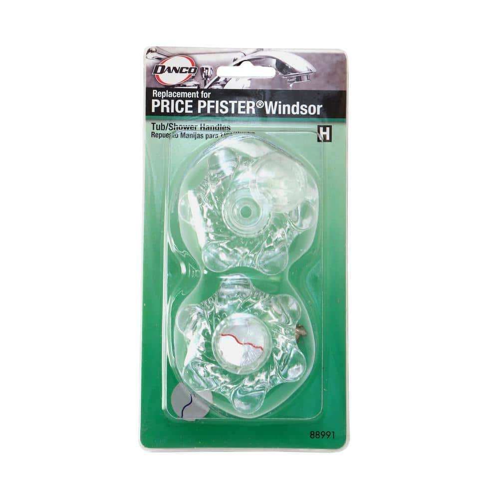 Clear Polished Acrylic Faucet Knob Set, 8.5"L x 4"W