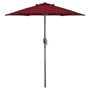 7.5 ft. Outdoor Patio Market Umbrella with Hand Crank Burgundy