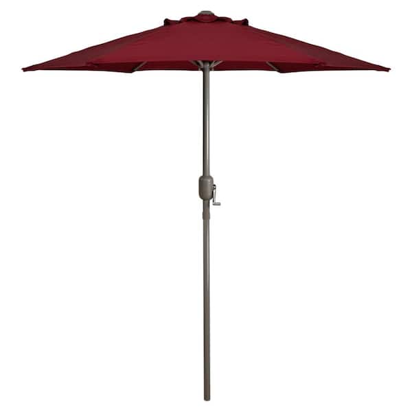 Northlight 7.5 ft. Outdoor Patio Market Umbrella with Hand Crank Burgundy